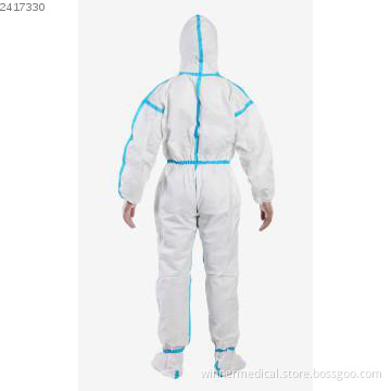 Disposable Breathable Safety SF Coverall with Hood in FDA,CE,ISO13485